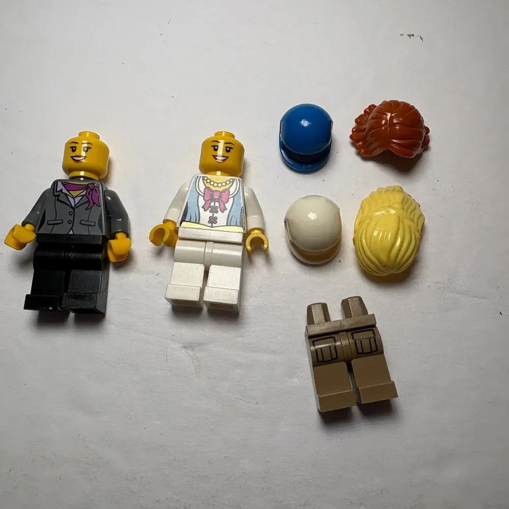 Lot 2 Lego Minifigures Minifigs Princess & Research Scientist w/ Extra Hair Hat